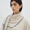 WOOL CASHMERE LINE MUFFLER_PALE BEIGE