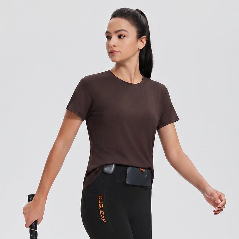 Sports T-shirt for Women, Summer Quick-dry Thin Printed Slim Fit, Short-sleeve Crew Neck Training Top Lightweight Top