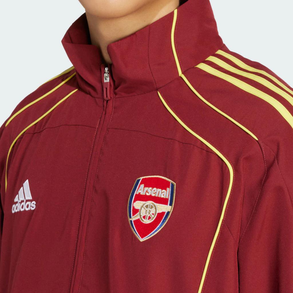 Adidas Arsenal Fotbalová Neformální Kultura Retro Stojáček Pohodlná Bunda s Dlouhým Rukávem Pánská Bunda Červená JN1961