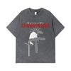 275 GSM Washed T-shirts 100% Cotton Chainsaw Man V41 Denji Print Unisex Heavy Cotton T Shirt
