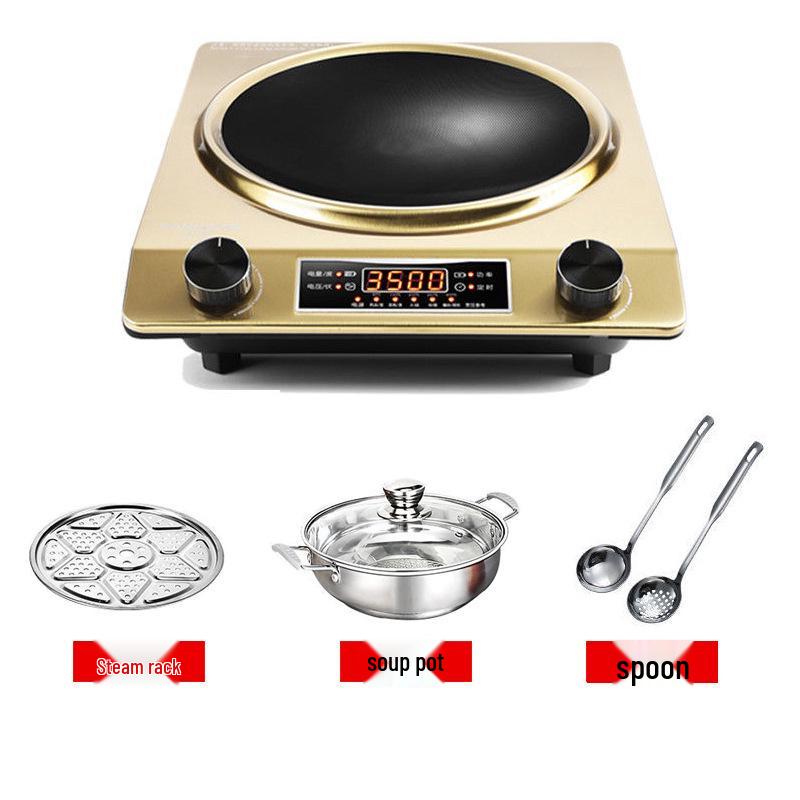 International 3500W Induction Cooker, 110V, EU/UK/US Standards, Commercial Flat and Concave Design