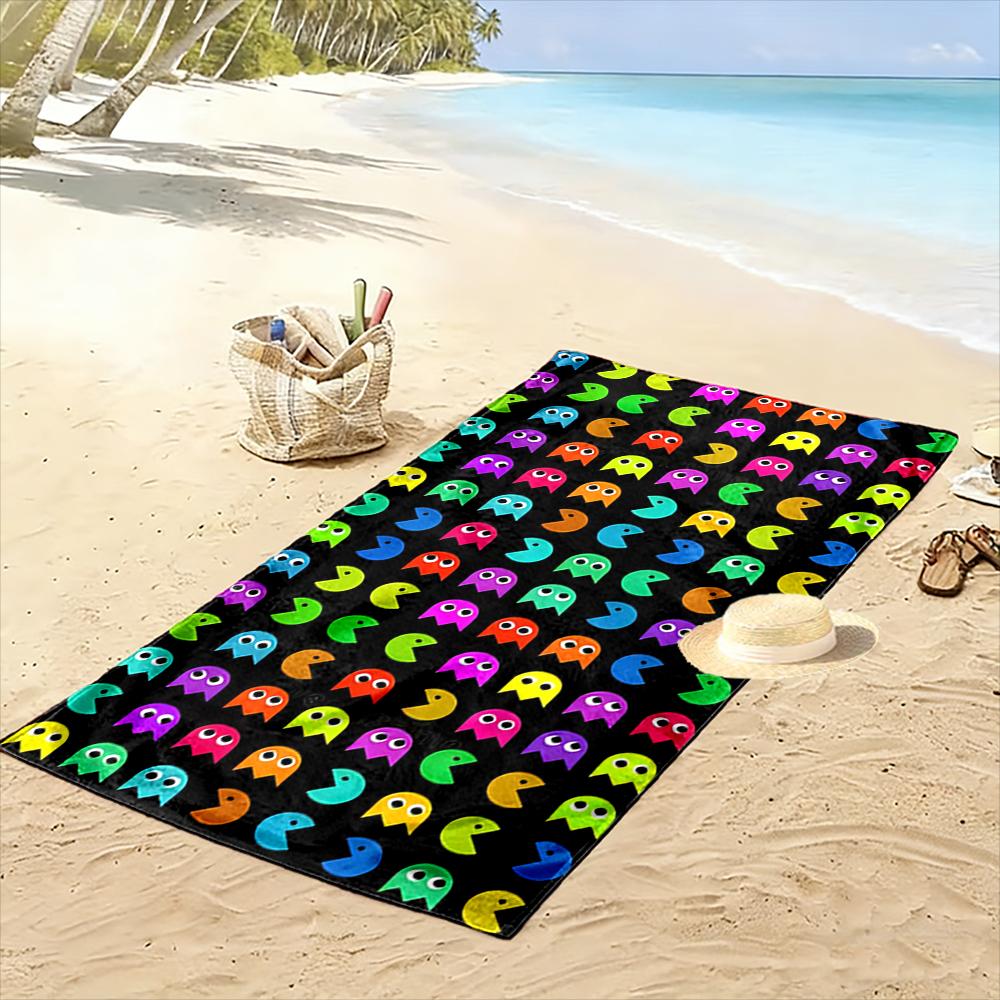 Multicolor Retro Game Pattern Beach towel quick-drying for travel outdoor sports jogging beach and swimming