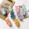Solid Color Bear Mobile Phone Airbag Bracket Paste Retractable Air Cushion Bracket Glitter Laser Niche Drama Viewing Artifact