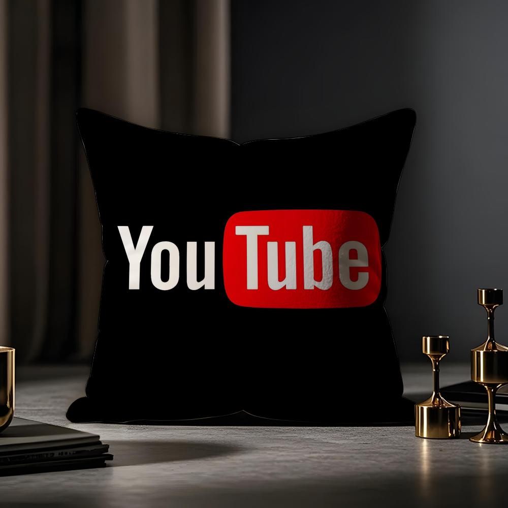 Youtube Cushion Cover Anti-Dustmite Pillowcase Invisible Zipper Silky Short Plush Sofa Cushion Cover
