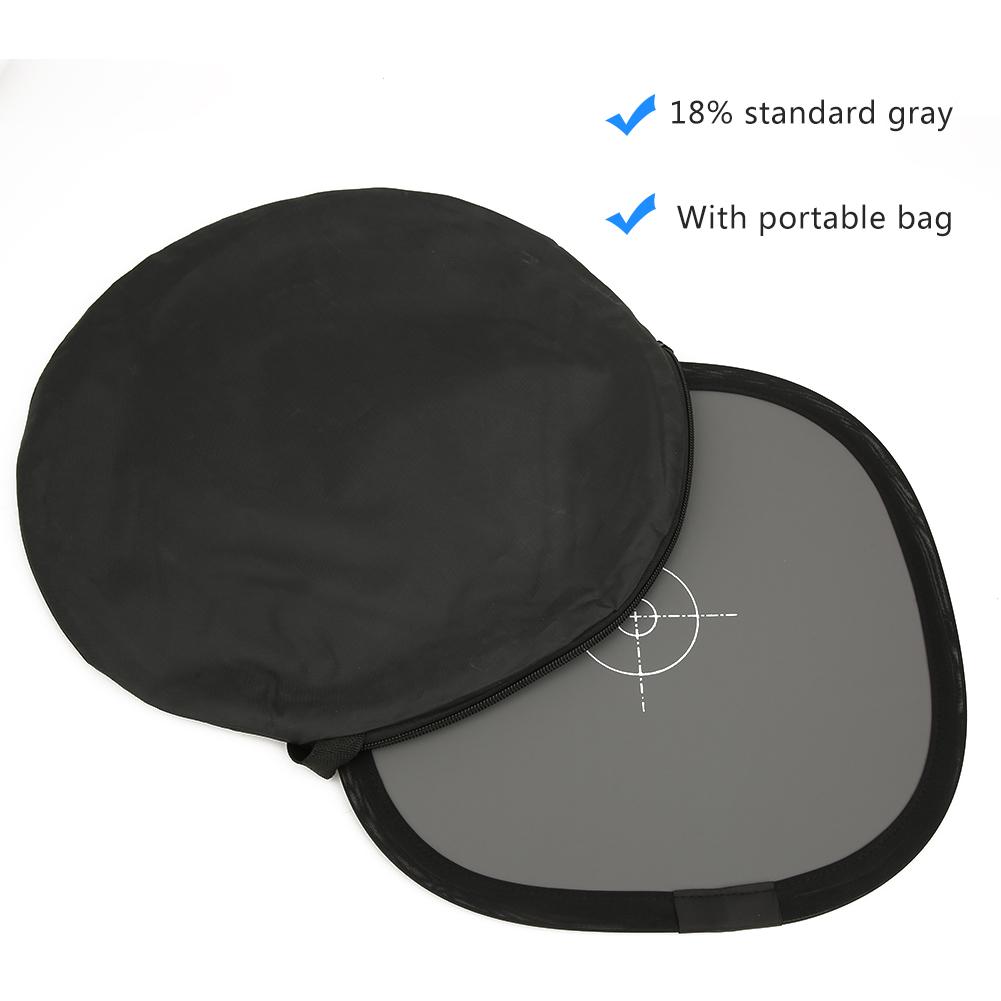 30cm Portable 18percent  Gray White Balancing Card Double Sides Focusing Board Reflector Plate for Digital SLR Camera