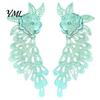 Stage Performance Costume Trim 2Pcs Embroidery Patches for Wedding Dress, Water-soluble Lace Applique, Floral Exquisite Polyester Silk Patch Motif Sew
