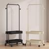Durable Wheeled Clothes & Hat Rack for Bedrooms/Dorms with Shelves - Thick, Simple Frame, Floor-Standing.