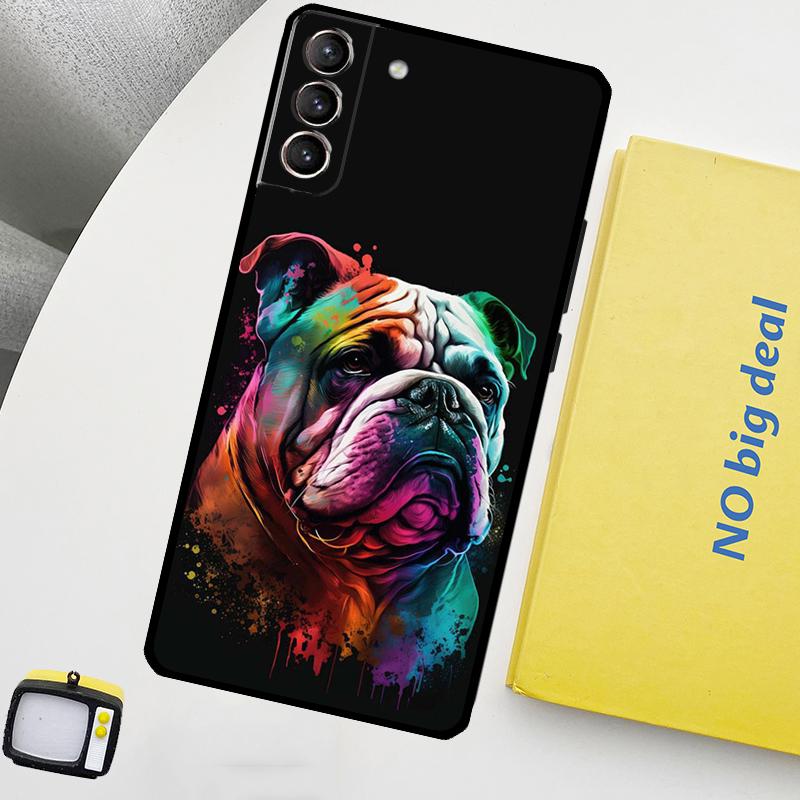 British Bulldog Phone Case For Samsung Galaxy S25 Ultra S20 S21 S22 S23 Plus S24 Ultra S9 S10 S25 FE Cover