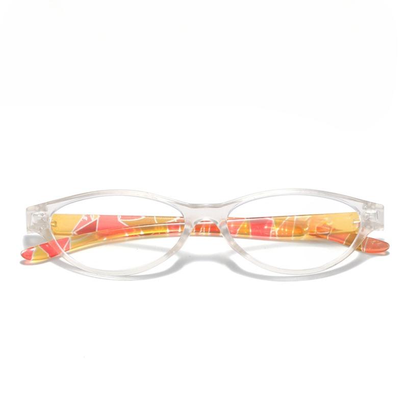 Fashion Transparent Frame Flower Legs Cat-Eye Anti Blue Light Reading Glasses Men Women FULL Frame High Definition Presbyopia Eyeglasses