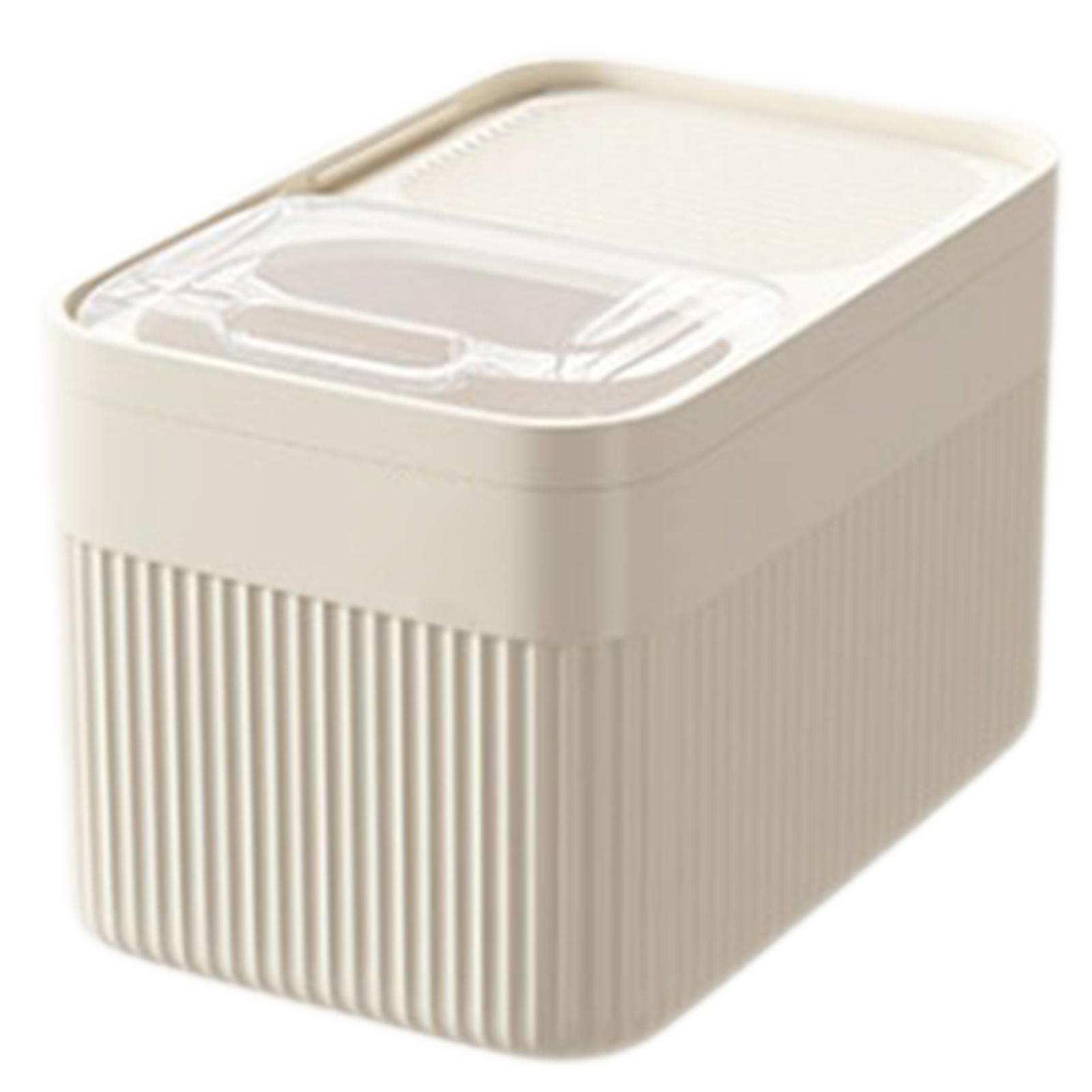 Pet Food Storage Barrel Large Capacity Storage Barrel Food Sealed Moisture-proof Pet Cat Dog Food Barrel Storage Dry Food Bin (Cream,Small size) кремовый