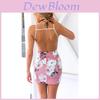 Elegant Women Sleeveless Floral Print Backless Dress For Summer Evening Parties