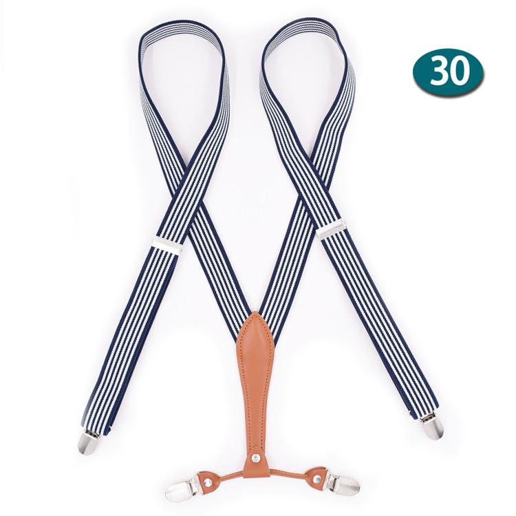 Leather Suspenders Man's Braces 4 Clips Adult Suspensorio Tirantes Hombre  Elastic strap 2.5*120cm