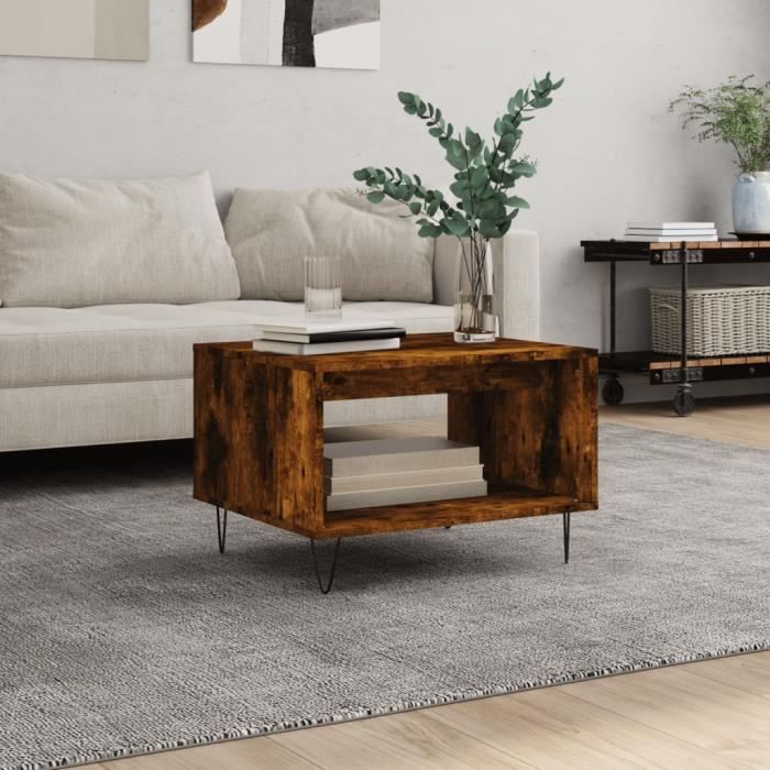 VidaXL Coffee Table Smoked Oak 60x50x40 Cm Engineered Wood 829257