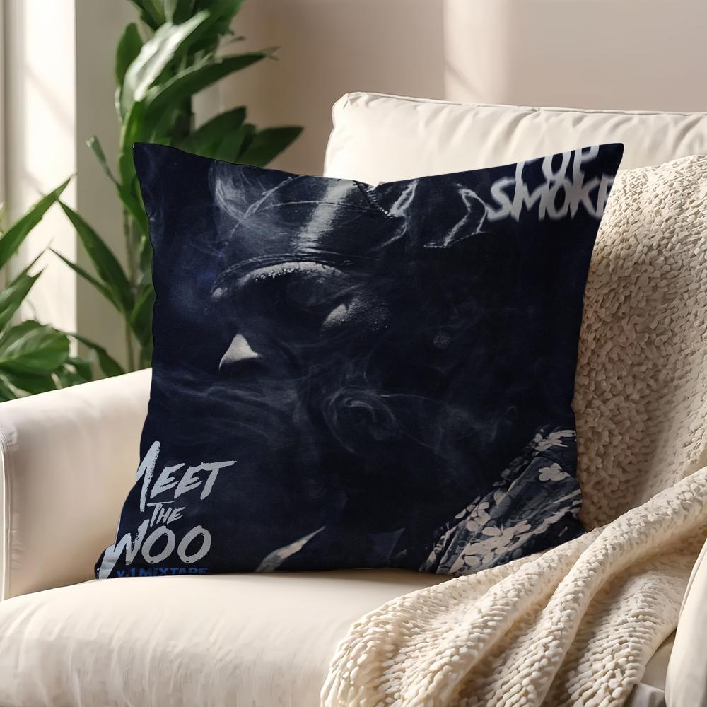 Rapper S-Smoke Meet the Woo coole Kissenhülle Kissenbezug Dekoration Zimmer Zuhause Sofa Wohnzimmer Büro Auto Nordische Schlichtheit