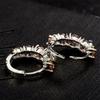 Unique Purple Cubic Zircon Hoop Earrings For Women Luxury Charming Wedding Party Accessories  Color Fashion Jewelry