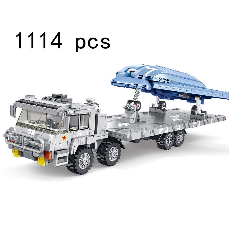 China Modern Army Military Vehicle Trucks SCUD Launcher Sets Building Blocks Bricks Toys Tanks Antitank Missile Car DF-17 DF-41