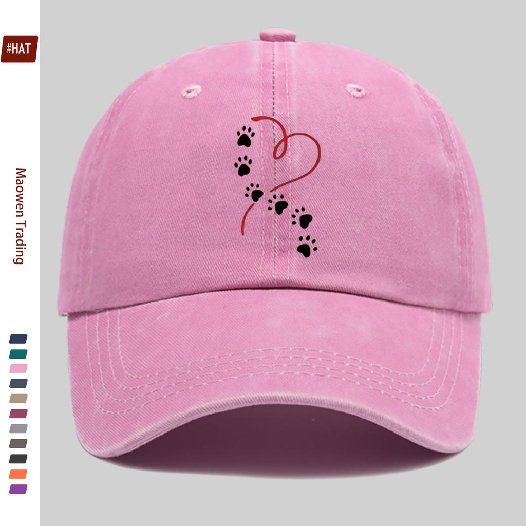Pc Cute Cat Paw Print Heart Pattern Printed Design Decorative Hat ValentineS Day Element Comfortable Lightweight Headwear Ad