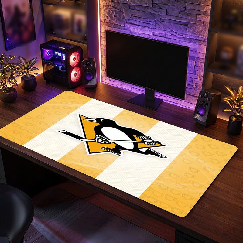 Pittsburgh Penguins Pattern Mousepad Anti?Slip Rubber Desk Pad For Gaming Working Desktop Decoration