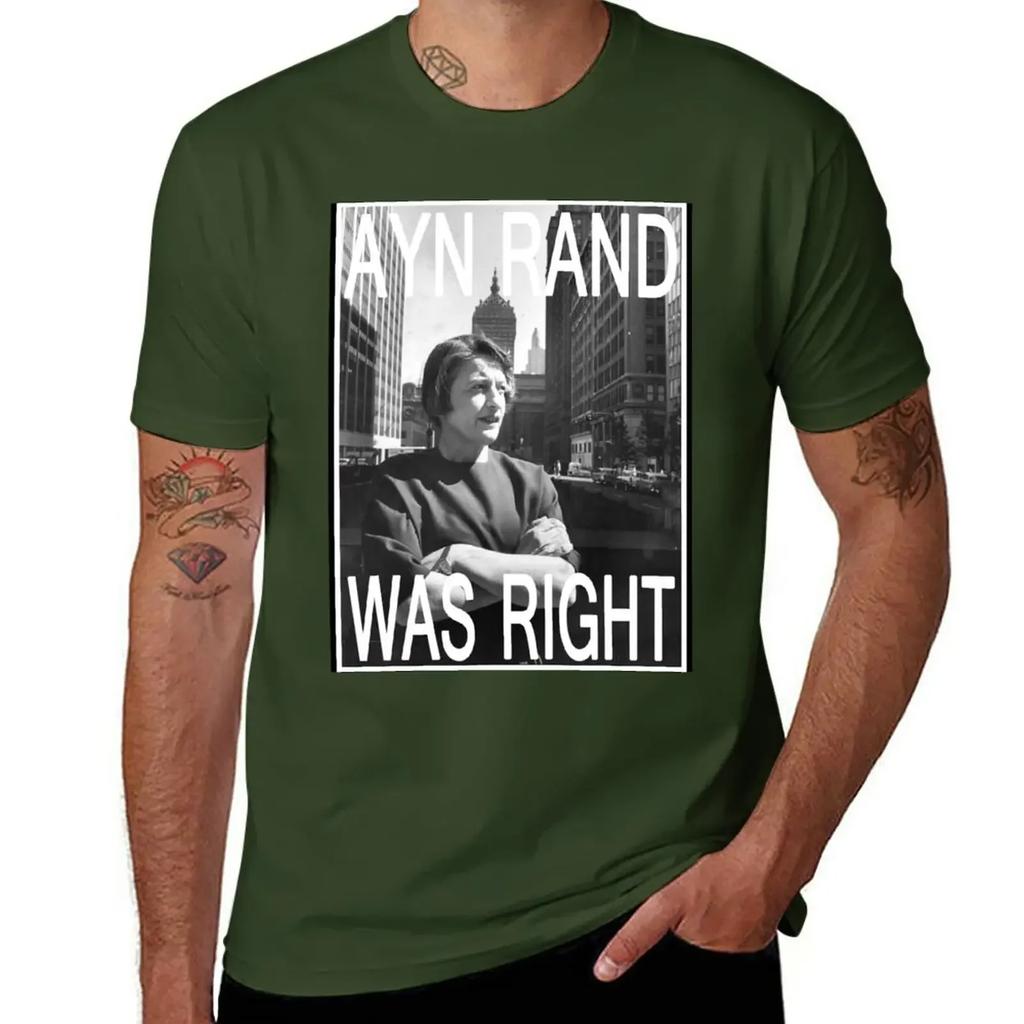 Ayn Rand Was Right T-Shirt anime clothes anime quick drying mens graphic t-shirts pack