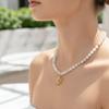 Gold Plated Beaded Bracelet Set UV Reactive Cat Eye Choker Sun Pendant Necklace  Women Gift