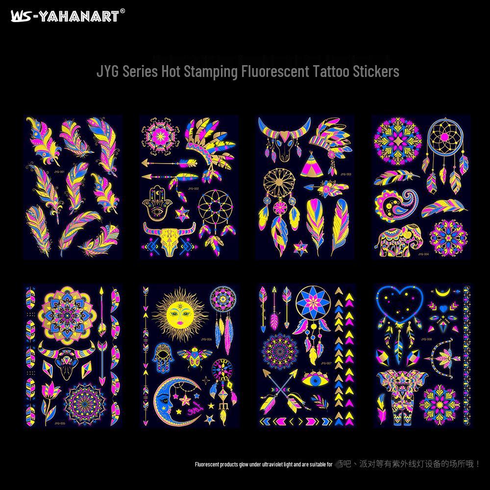 Creative Fluorescent Waterproof Full Arm and Face Tattoo Sticker