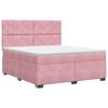 Box Spring Bed with Mattress and Headboard Pink 140 X 200 Cm Velvet