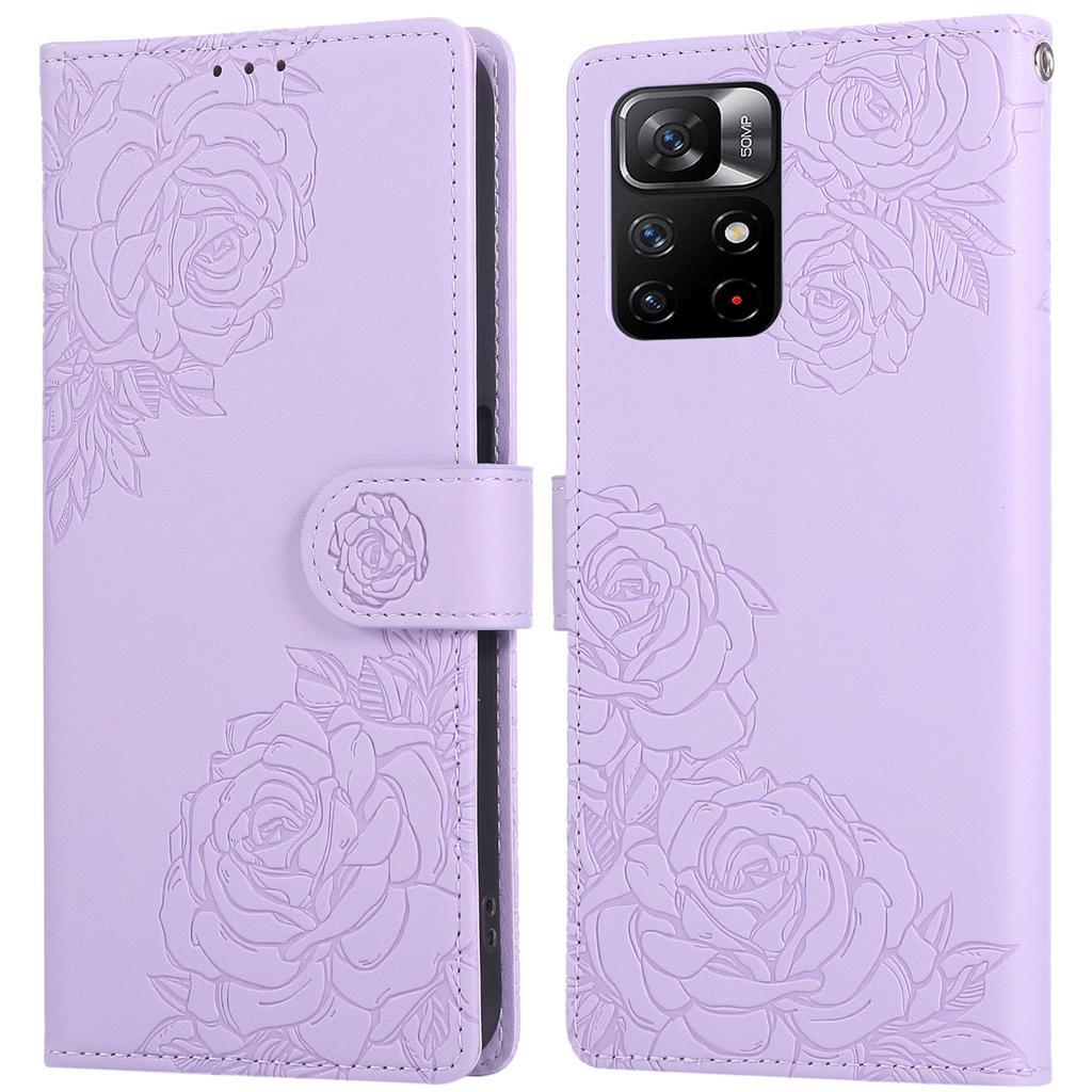 For Xiaomi Redmi Note 12S 4G/Note 11S 4G Case Rose Flower PU Leather Wallet Phone Cover with 3 Card Slots