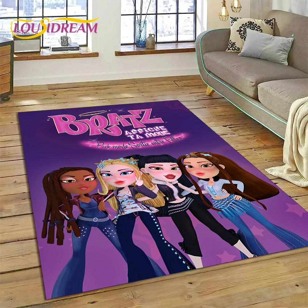 HD Cartoon Bratz Doll Cute Girls 3D Carpet Rug for Bedroom Living Room Home Sofa Decoration,Children Game Large Decor Floor Mat