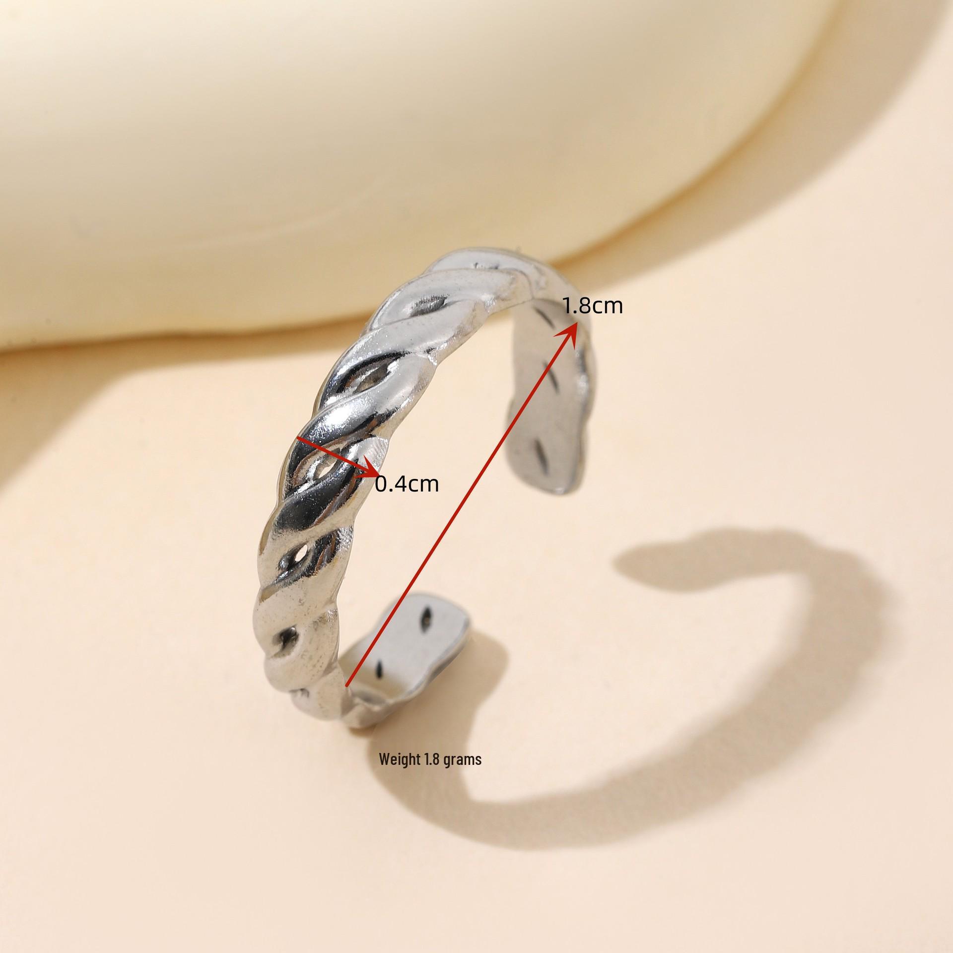 18K Gold Plated Titanium Steel Adjustable Women s Ring - European Style Stainless Steel, Niche Versatile Design