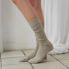 [BIARRITZ/26SS] Cashew Nut Silket Cotton Ribbed Knee Socks 6 Colors