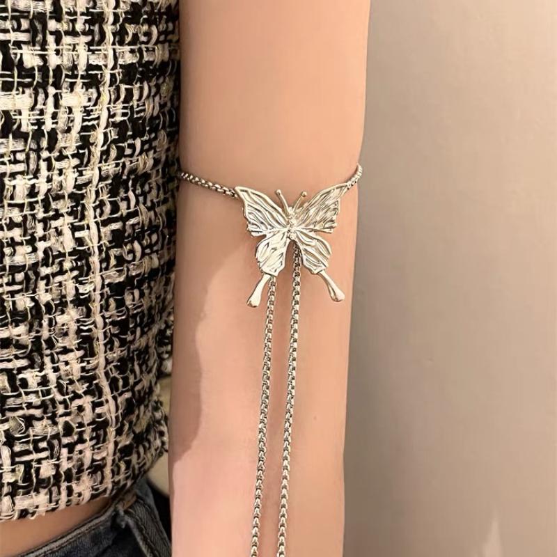 Luxury Butterfly Necklace Creative Pull-out Adjustable Chokers Arm Belly Body Chains Women Y2K Grunge Necklaces Fashion Jewelry