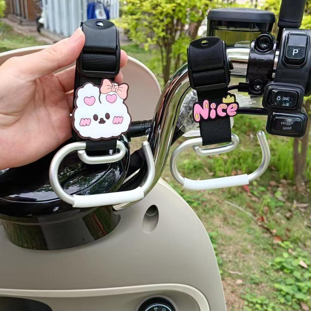 Cartoon Electric Scooter Hook: Universal, Strong, Storage Solution for Scooters, Motorcycles, and Strollers