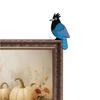1 Pair Tropical Parrot Door Topper Wooden Blue Bird Door Frame Decoration Rustic Window Corner Wall Art for Home Bathroom Bedroom Office