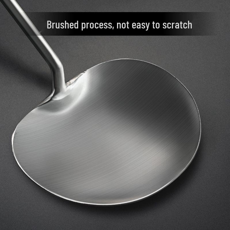 Stainless Steel Long-Handle Frying Spatula Set, Anti-Scald Wok Utensils for Stir-Fry.