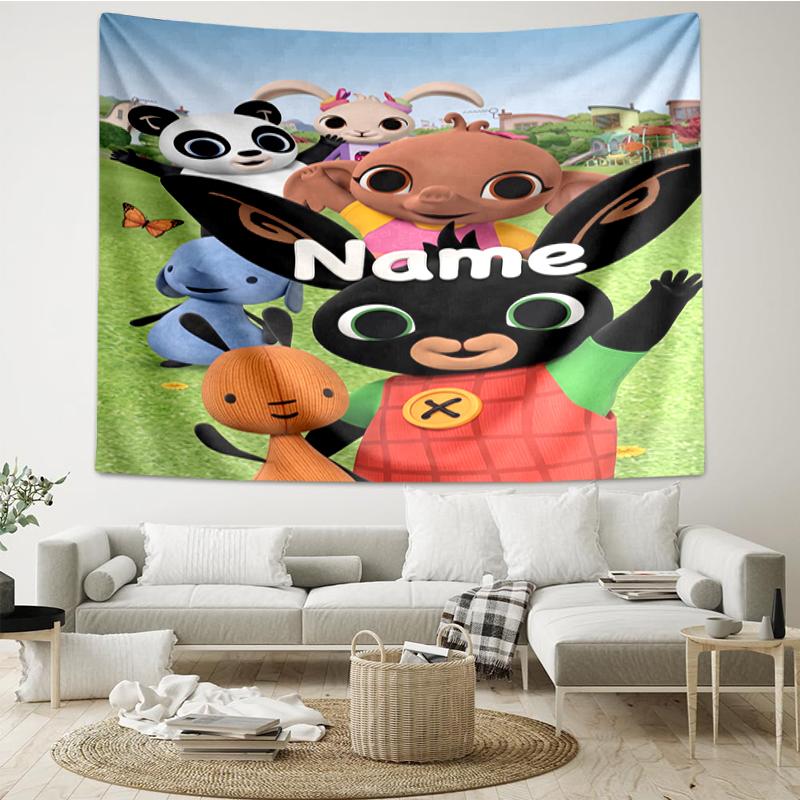 Custom Name Bing Print Tapestry, Backdrop, Easy Setup, Ideal for Bedroom, Office & Living Room, with Aesthetic Wall Hanging Decor.