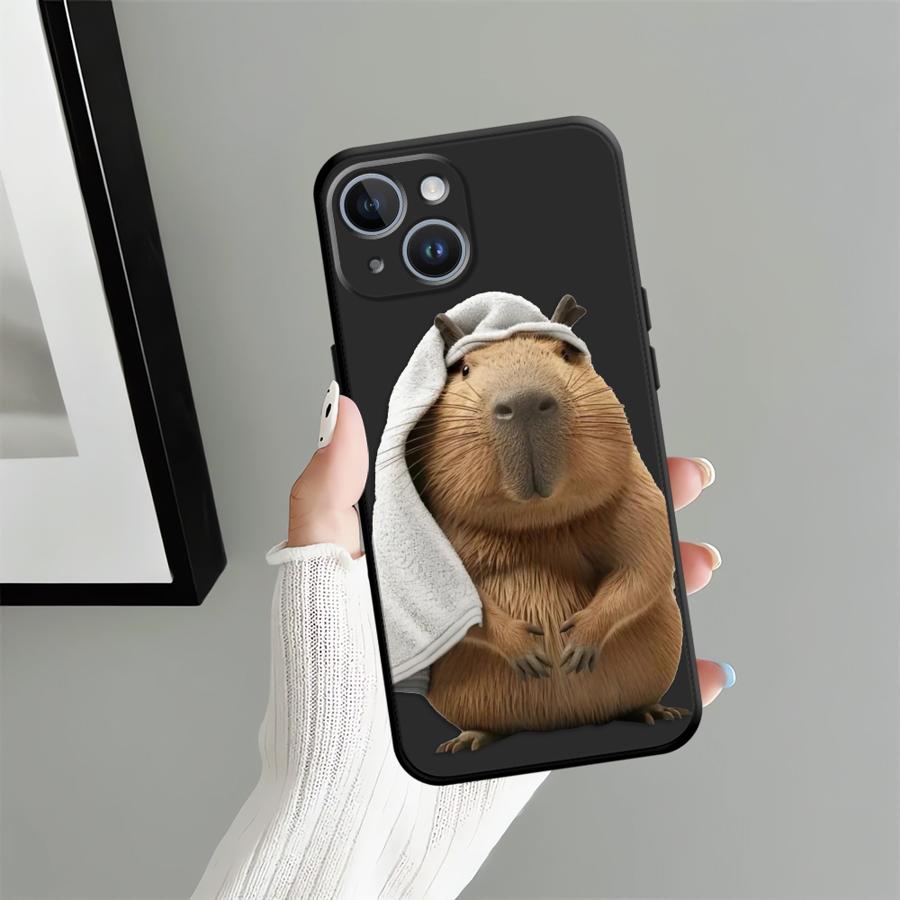 Case for iPhone 17Air 13 Mini 17 16 Pro Max SE X XS XR 14 15 Plus 7 8 12 11 Soft Back Phone Cover Cute Capybara