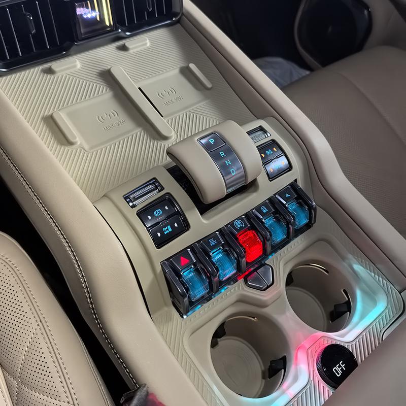 Central Control Gear Shift Panel Silicone For BYD Leopard 8 Denza B8 2025+ Wireless Charging Pad Cover Trim Car Accessories