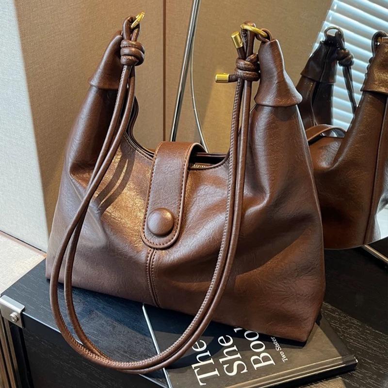 Tote Bag Women's New Leather Women's Bag Maillard Large-capacity High-end Shoulder Messenger Bag Luggage