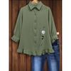 QICED Women's Fashion Casual Long Sleeve POLO Neck  Blouses & Shirts Casual Chic