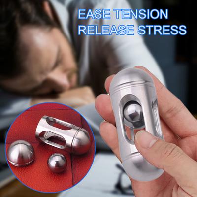 Pocket Fidget Clicker Creative Metal Capsules Balance Ball Flat Roller Portable Anti-Anxiety Sensory Toy Fingertip Fidget Slider Decompression Toy
