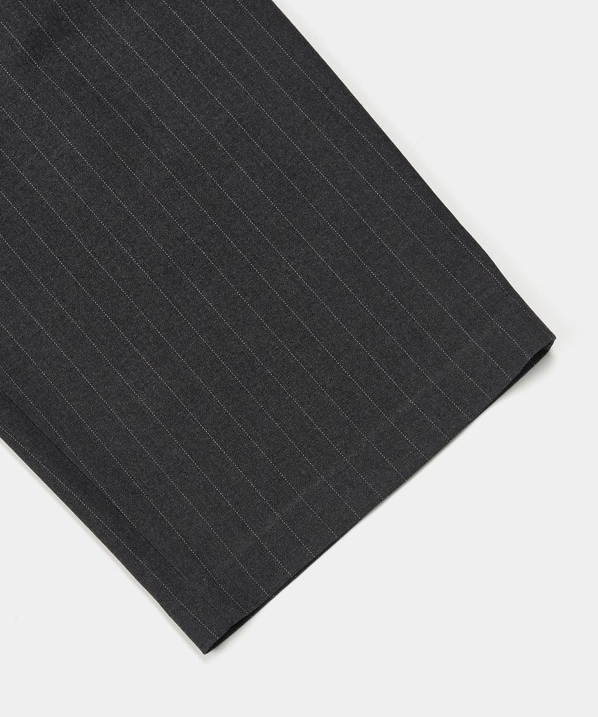 EXCONTAINER Classic One-Pleat Pin Stripe Trousers (Charcoal)