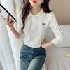 POLO shirt, spring and autumn 2026 new model, base shirt with bow embroidery, women's slim-fit t-shirt