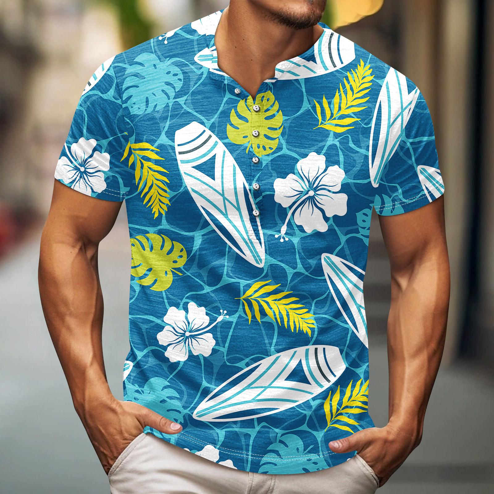 

Мужская футболка с принтом на открытом воздухе, свободный топ с длинными рукавами на пуговицах в стиле ретро M