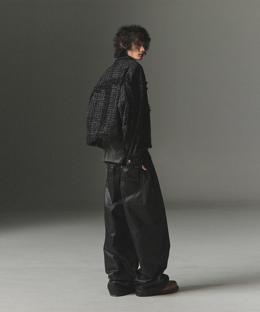 NOT4NERD Gecoate Gebogen Broek - Zwart