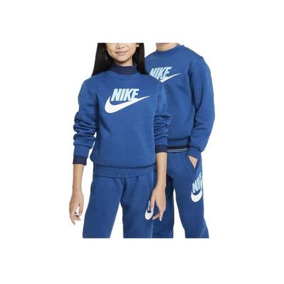 Nike Sportswear Club Fleece Logo Print Crewneck Sweatshirt Kids Tops Court-Blue FD2992-476