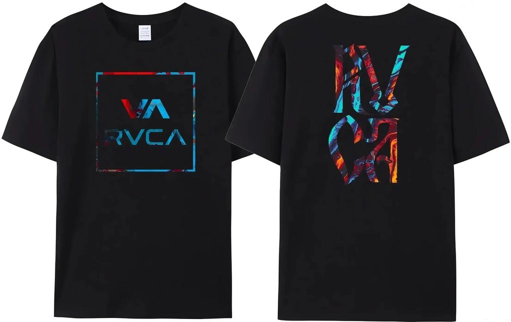 Summer Trendy Brand RVCA T-shirt Men's Women's Plus Size Loose Short-sleeved Fashion Design Tee Streetwear Fashion Top