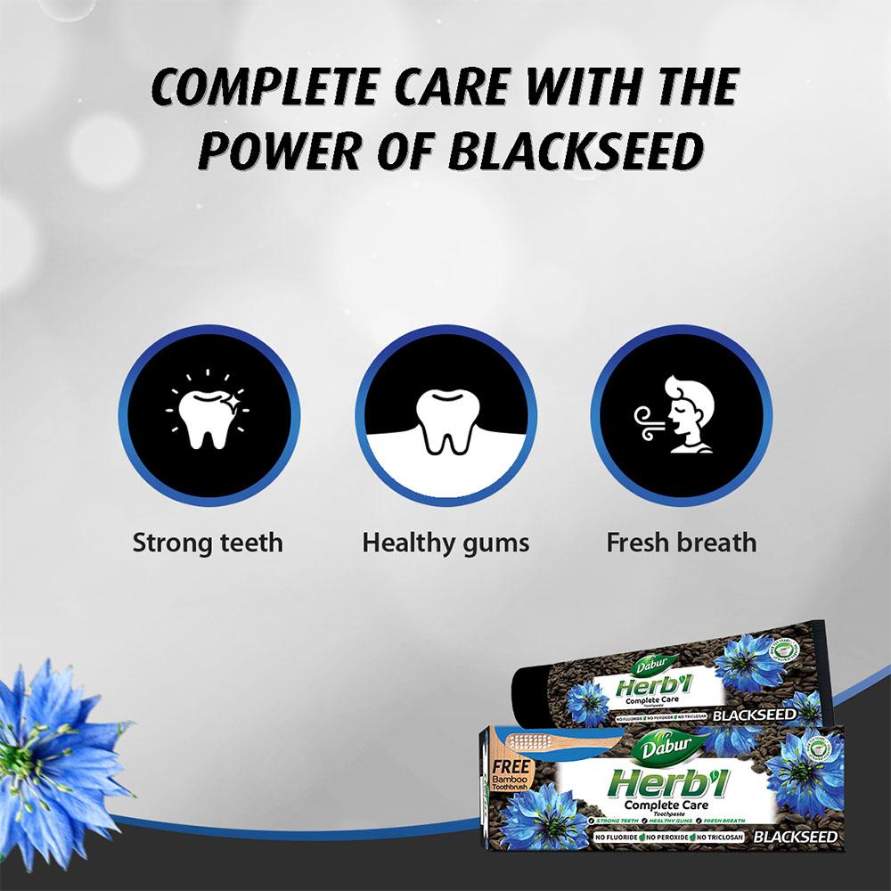 Herbal Blackseed Toothpaste + FREE Toothbrush Dabur HERB'l