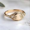 Retro Court-style Oval Nameplate Ring Made of Copper. Women's Jewelry Ring. Suitable for Formal Events and Daily Wear.