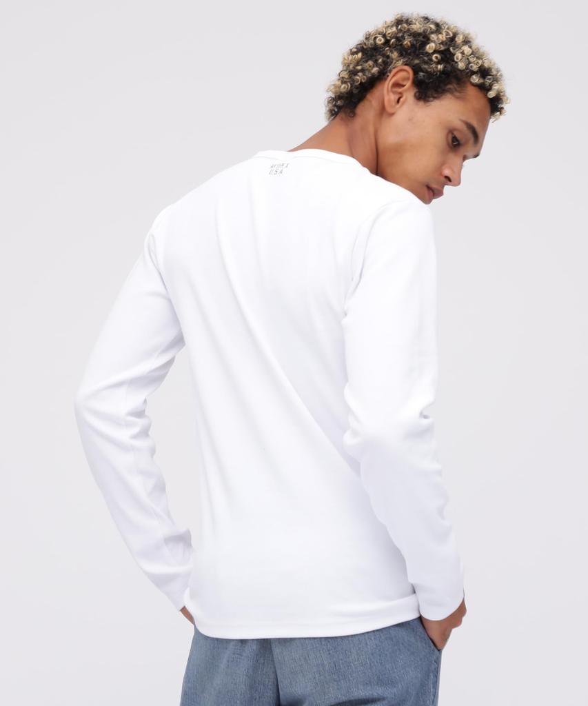 AVIREX DAILY RIB V-NECK TEE 6153480 men's XL white