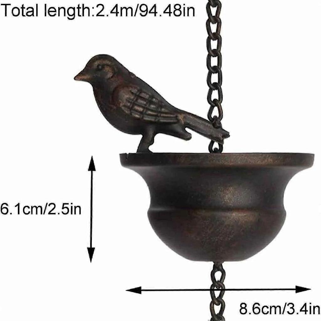 SeraphinaT Vintage Bird Rain Chain Drain gutters Decorated Rain Chain Garden Rain Steering